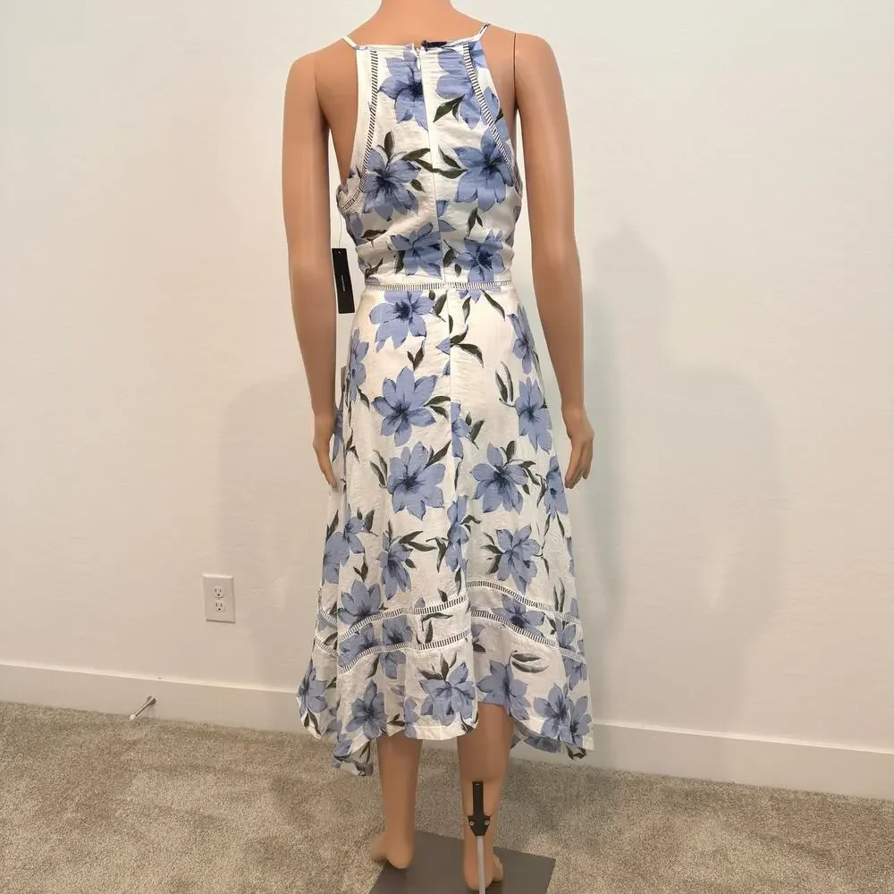 Lulus Zahara medium asymmetrical handkerchief hem floral dress D2 2998 - Picture 5 of 12